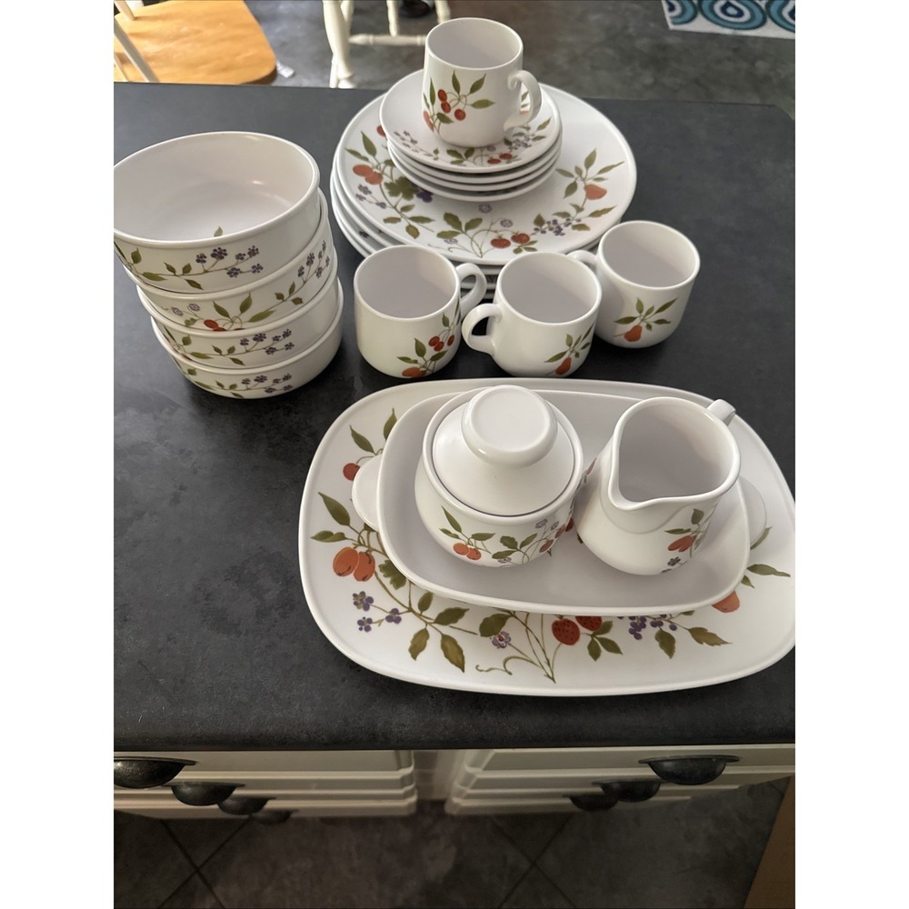 Noritake Progression "Berries 'n Such" #9070 Japan-4 Piece Place Settings Plus!